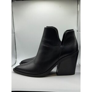 Gianni Bini Huttsen Black Leather Ankle Booties Women's Size 6.5